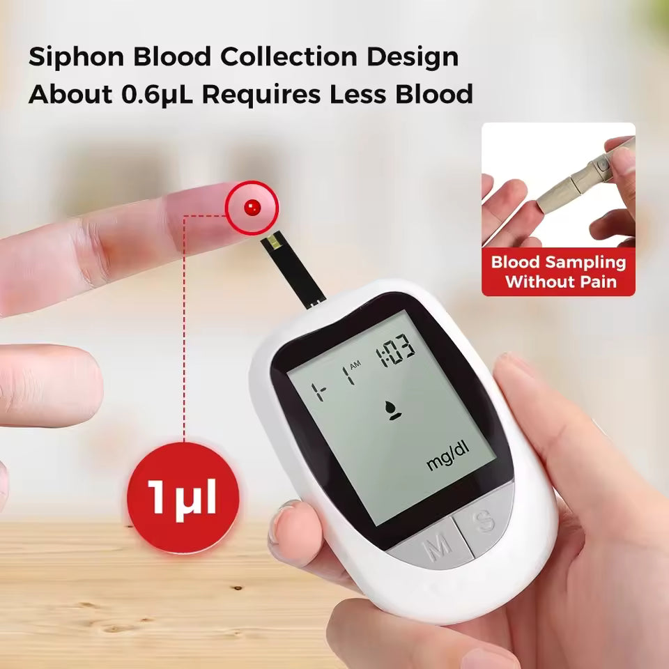 IVD Glucometer with 100 Strips 100 Lancets