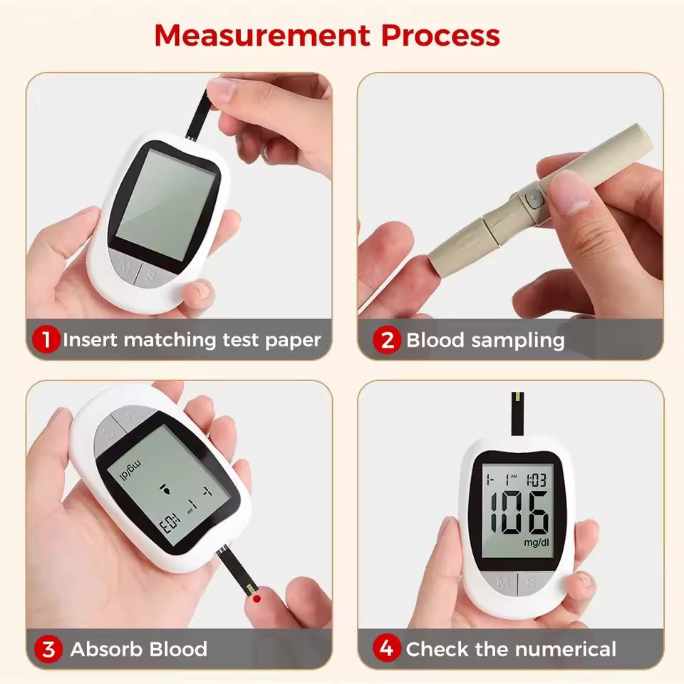 IVD Glucometer with 100 Strips 100 Lancets