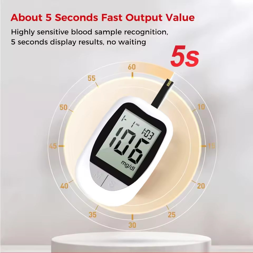 IVD Glucometer with 100 Strips 100 Lancets
