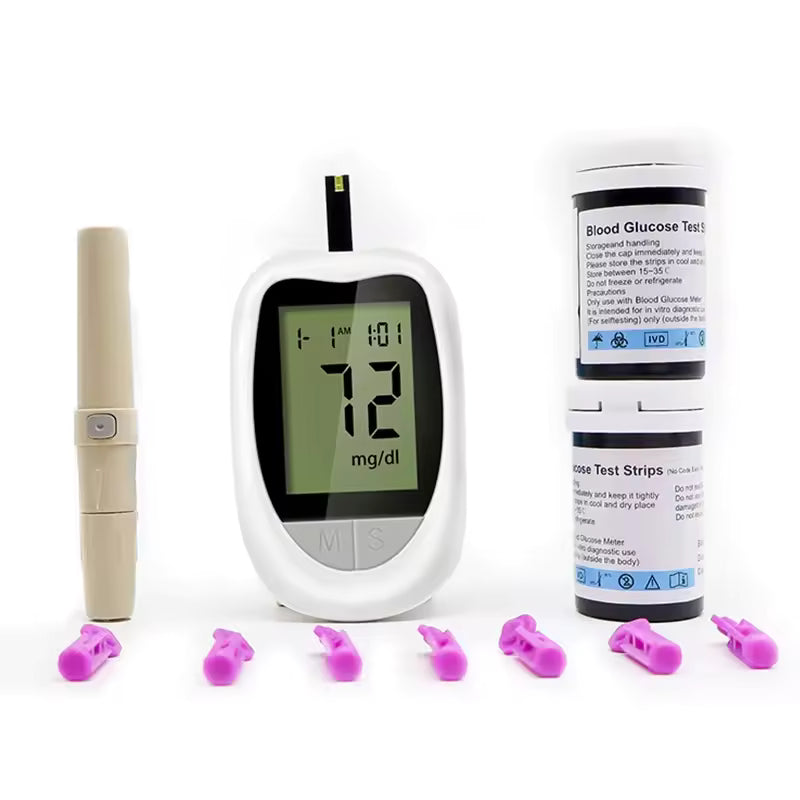 IVD Glucometer with 100 Strips 100 Lancets