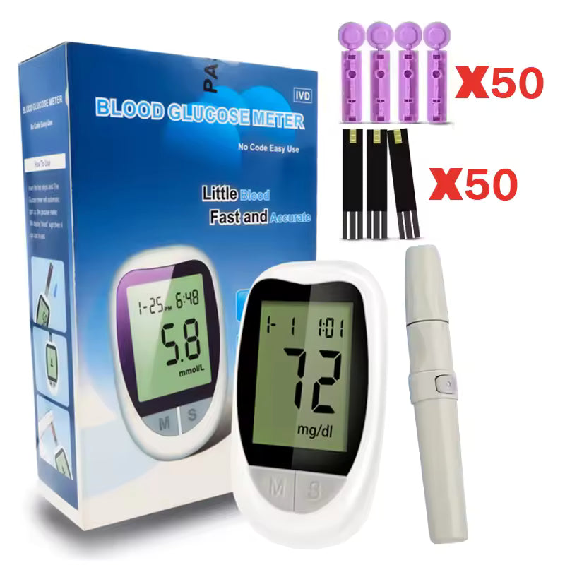 IVD Glucometer with 100 Strips 100 Lancets